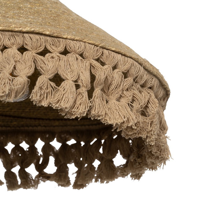 Lampara Techo Beige Fibra Natural 40 X 40 X 12 cm Lampara Techo Beige Fibra Natural 40 X 40 X 12 cm