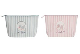 DKD Home Decor Set de 2 Neceseres Patitos Rosa y Azul
