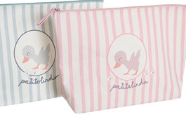 DKD Home Decor Neceser Baby Patito Lindo 23 Rosa Azul Impermeable 8 x 21 x 33 cm