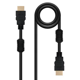 Nanocable 10.15.1803 Cable HDMI 1.4 Alta Velocidad con Ethernet 3m, 4K 3D 120Hz, Audio Dolby TrueHD, Doble Ferrita, Conectores Dorados, Negro