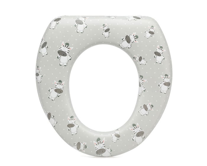 KioKids Reductor WC Acolchado Cebras para Niños +12 Meses Gris Universal