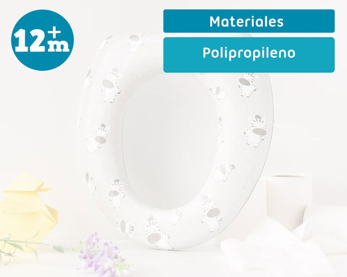 KioKids Reductor WC Acolchado Cebras para Niños +12 Meses Gris Universal