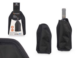 Kinvara Enfriador de Botella con Gel, 22 x 3.5 x 15 cm, Material PVC, Color Negro, Ideal para Mantener Temperatura Fría, Calentar en Microondas u Horno (Set de 12)