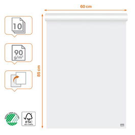 Bloc Pizarra Nobo 600X850 90G Cuadriculado/Liso 10H