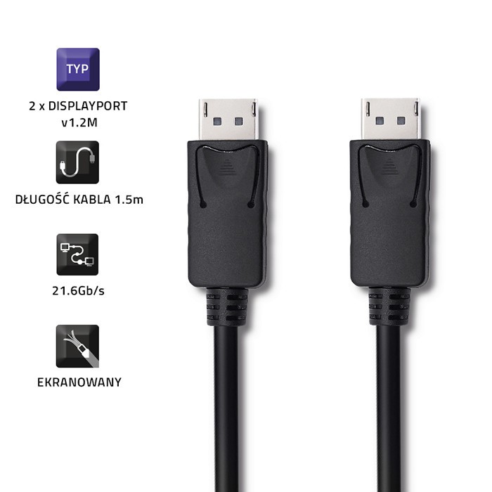 Qoltec Cable DisplayPort v1.2 1.5m 5K