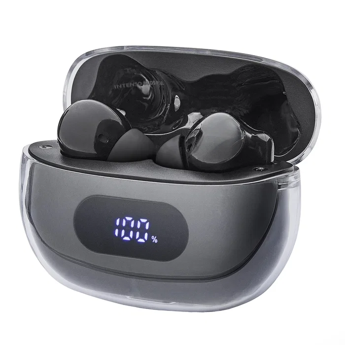 Intenso T310AE Auriculares True Wireless In-Ear Bluetooth 5.4 con Cancelación de Ruido ANC, Cancelación de Ruido en Llamadas ENC, Modo Juego, Negro