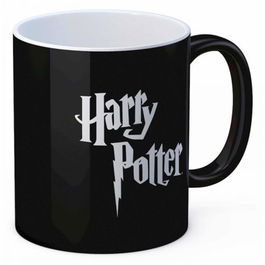 SD Toys Taza de cerámica Harry Potter con logo oficial, apta para microondas y lavavajillas, color negro y interior de contraste, en caja de exposición
