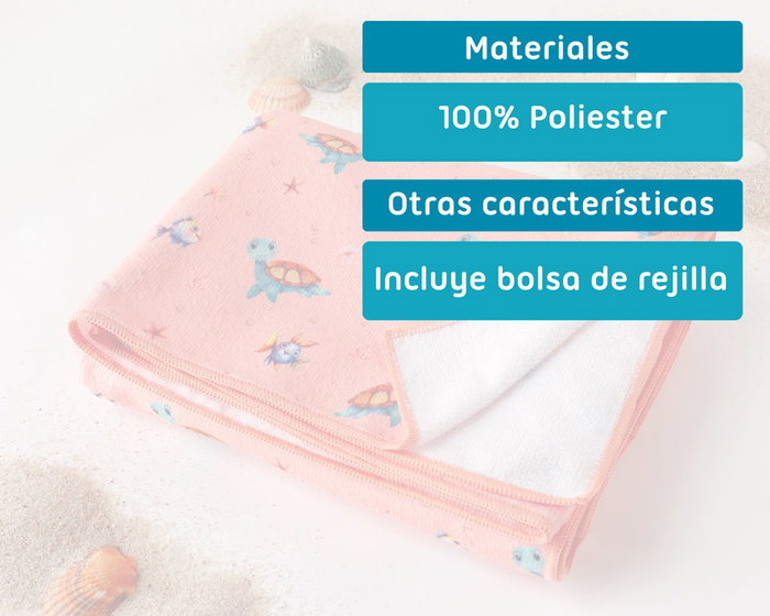 KioKids Toalla de Playa Microfibra Tortugas Coral 75 x 150 cm KioKids Toalla de Playa Microfibra Tortugas Coral 75 x 150 cm