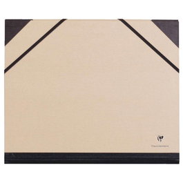 CLAIREFONTAINE Carpeta de Dibujo de Cartón con Gomas A4+ Kraft Marrón Verjurado (Set de 10)