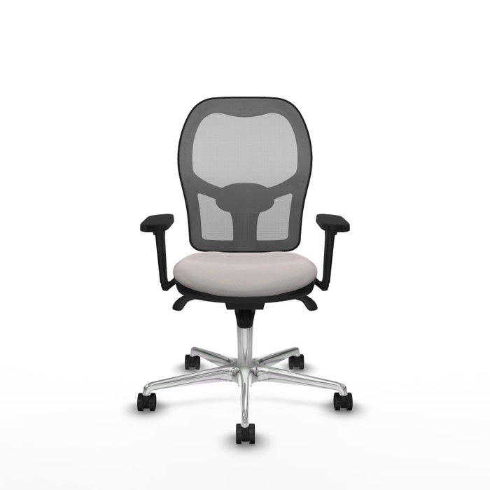PIQUERAS Y CRESPO Silla de oficina Jorquera con mecanismo Sincro, Blanco y Gris