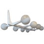 DKD Home Decor Lámpara de Techo Bola Metal y Cristal Blanco