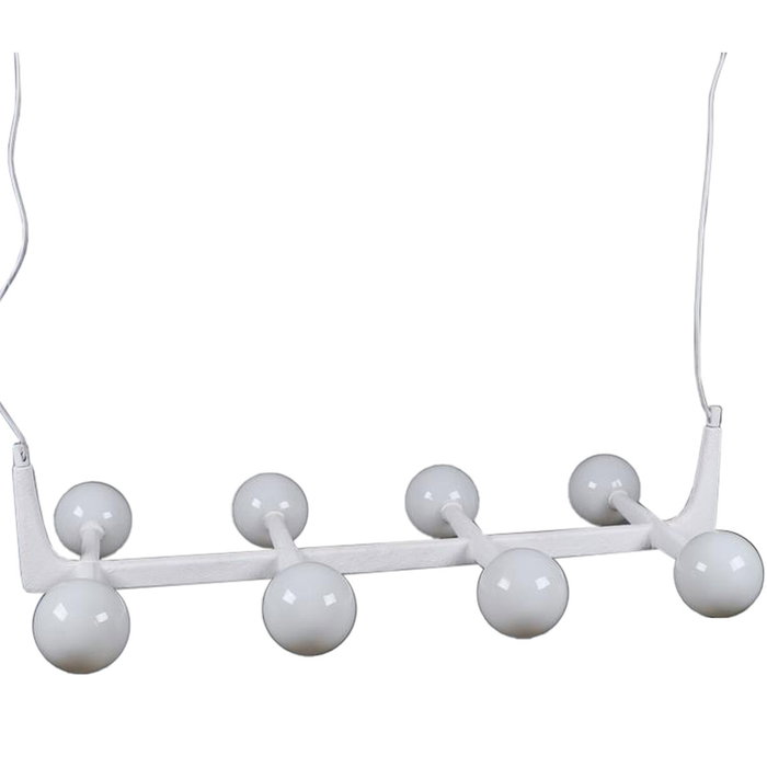DKD Home Decor Lámpara de Techo Bola Metal y Cristal Blanco