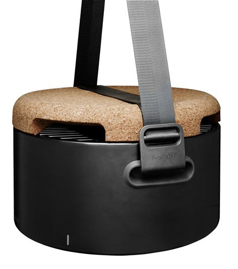 Berghoff 2415601 Barbacoa Portátil Negra, Premiada con Red Dot, Compacta y Elegante para Jardín o Terraza