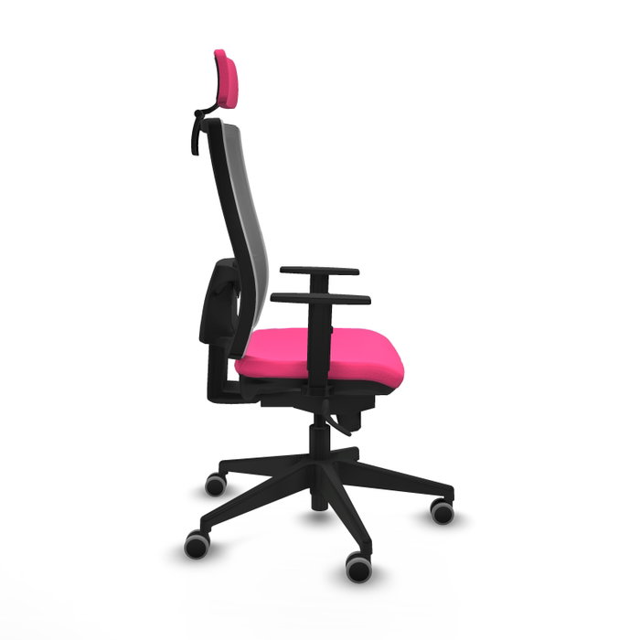 PIQUERAS Y CRESPO Silla de oficina Horna Rosa y Gris con mecanismo Sincro PIQUERAS Y CRESPO Silla de oficina Horna Rosa y Gris con mecanismo Sincro