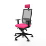 PIQUERAS Y CRESPO Silla de oficina Horna Rosa y Gris con mecanismo Sincro