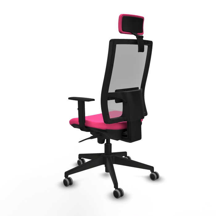 PIQUERAS Y CRESPO Silla de oficina Horna Rosa y Gris con mecanismo Sincro PIQUERAS Y CRESPO Silla de oficina Horna Rosa y Gris con mecanismo Sincro