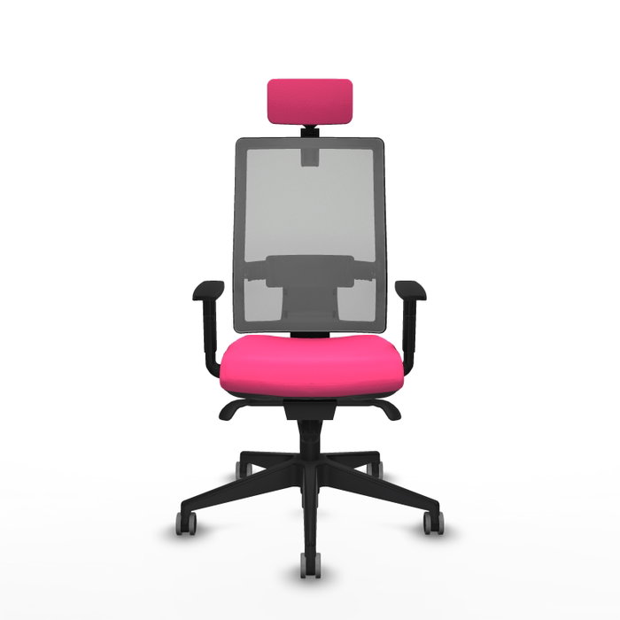 PIQUERAS Y CRESPO Silla de oficina Horna Rosa y Gris con mecanismo Sincro PIQUERAS Y CRESPO Silla de oficina Horna Rosa y Gris con mecanismo Sincro
