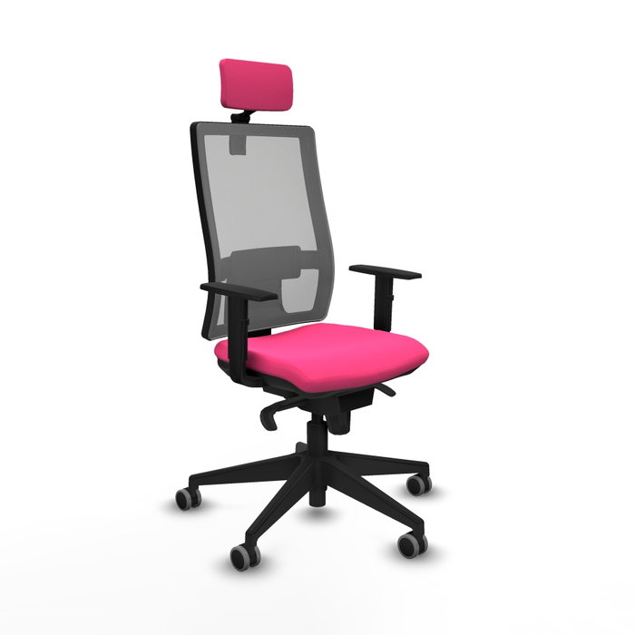 PIQUERAS Y CRESPO Silla de oficina Horna Rosa y Gris con mecanismo Sincro PIQUERAS Y CRESPO Silla de oficina Horna Rosa y Gris con mecanismo Sincro