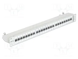 DeLOCK Patch Panel 24 Puertos Cat.6A 19 Pulgadas Gris