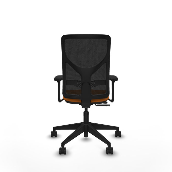 PIQUERAS Y CRESPO Silla de oficina Motilla Naranja y Negro con Brazos 3D