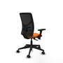 PIQUERAS Y CRESPO Silla de oficina Motilla Naranja y Negro con Brazos 3D