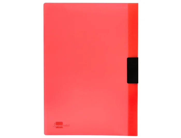 Liderpapel Carpeta Dossier con Pinza Lateral Rojo Translúcido DIN A4
