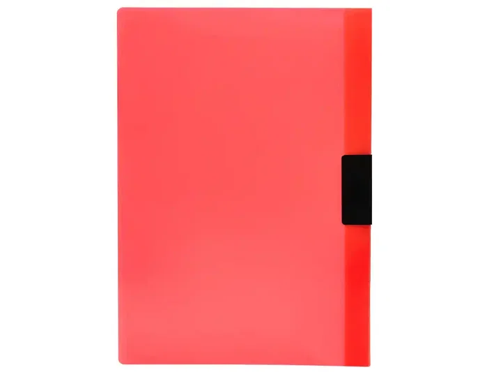 Liderpapel Carpeta Dossier con Pinza Lateral Rojo Translúcido DIN A4