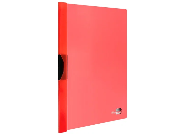 Liderpapel Carpeta Dossier con Pinza Lateral Rojo Translúcido DIN A4