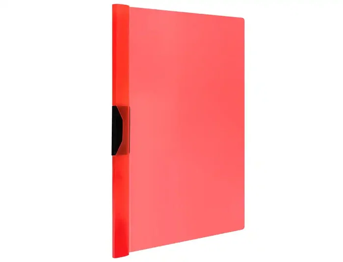 Liderpapel Carpeta Dossier con Pinza Lateral Rojo Translúcido DIN A4