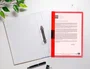 Liderpapel Carpeta Dossier con Pinza Lateral Rojo Translúcido DIN A4