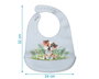 KioKids Babero de Silicona Impermeable Ajustable para Bebé +4 Meses - Motivo Perrito Azul, Lovely Friends