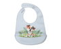KioKids Babero de Silicona Impermeable Ajustable para Bebé +4 Meses - Motivo Perrito Azul, Lovely Friends