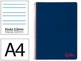 Liderpapel Cuaderno Espiral A4 Wonder Azul Marino 80 Hojas