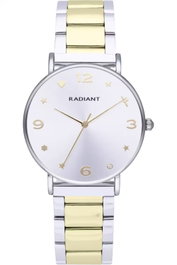 Radiant Reloj RA597204 con Correa de Acero Dorada y Esfera Gris