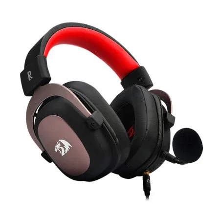 Redragon H510 Zeus Auriculares Gaming para PC, PS5, Xbox, Switch con Sonido 7.1 USB, Micrófono Desmontable, Almohadillas Memory Foam - Negro, Rosa, Rojo