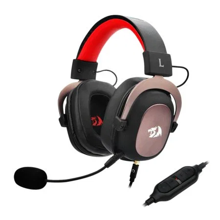Redragon H510 Zeus Auriculares Gaming para PC, PS5, Xbox, Switch con Sonido 7.1 USB, Micrófono Desmontable, Almohadillas Memory Foam - Negro, Rosa, Rojo