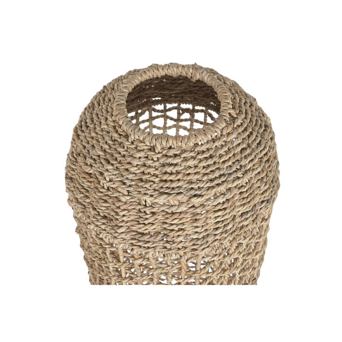 DKD Home Decor Lámpara de Pie de Teca y Fibra Natural