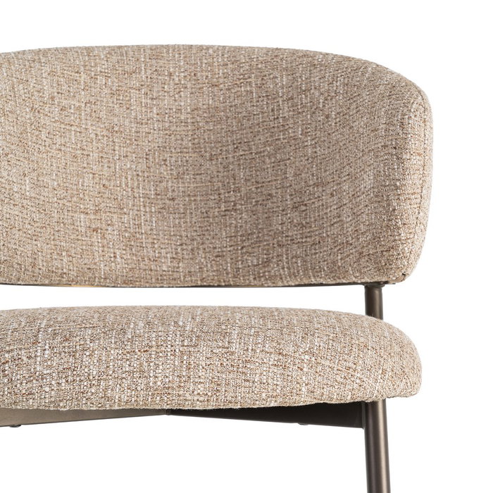 Ixia Silla Jaspeado Beige-Marrón Tejido-Metal (Set de 2)