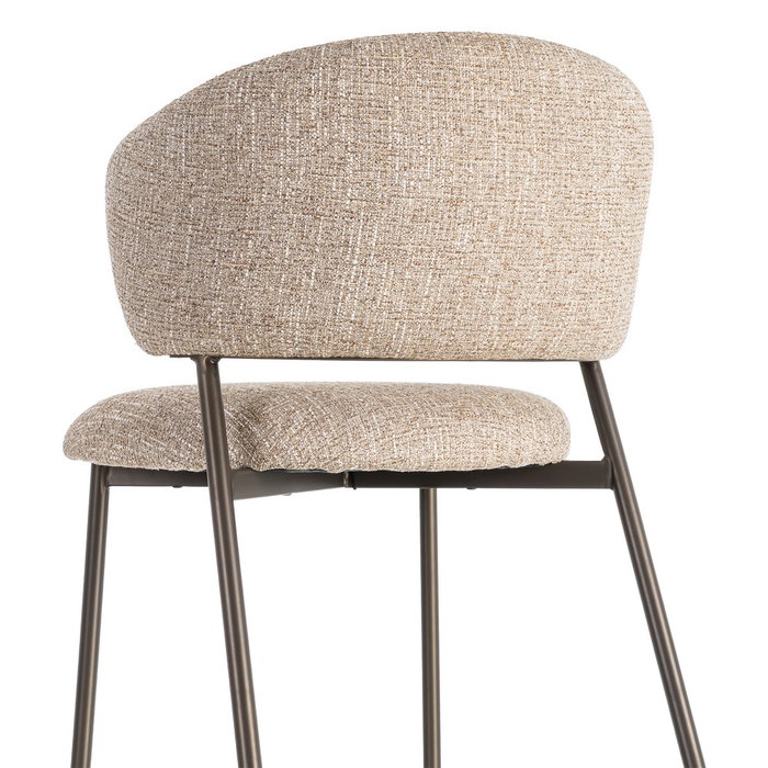 Ixia Silla Jaspeado Beige-Marrón Tejido-Metal (Set de 2)