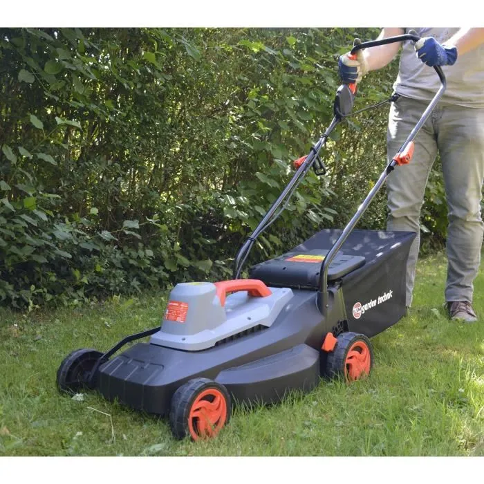 Elem Garden Technic Cortacésped Eléctrico 1800W, 40cm Ancho Corte, Recogedor 40L, Altura de Corte 25-75mm