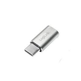 LogiLink Adaptador USB 2.0 Type-C a Micro-USB/F, 480 Mbps, 15W, plateado