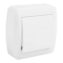 Solera Pulsador de Superficie Serie Mural, Blanco, 10A-250V~, Montaje por Tornillo, Dimensiones 74 x 72 x 28 mm