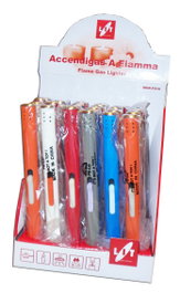 LAMS FINSTOCK Encendedor de Llama Larga Recargable Mod. F018, 24 Unidades