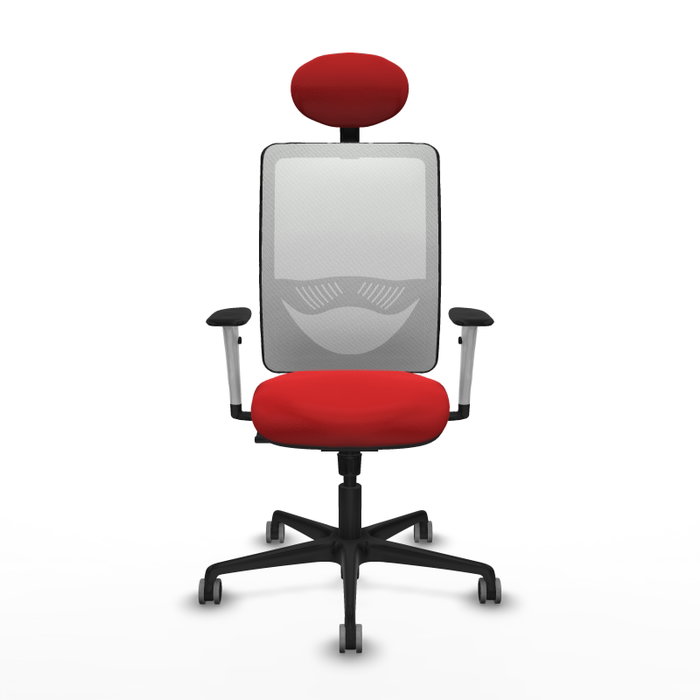 PIQUERAS Y CRESPO Silla de oficina Zulema con mecanismo Sincro, Rojo y Blanco