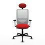 PIQUERAS Y CRESPO Silla de oficina Zulema con mecanismo Sincro, Rojo y Blanco