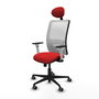 PIQUERAS Y CRESPO Silla de oficina Zulema con mecanismo Sincro, Rojo y Blanco