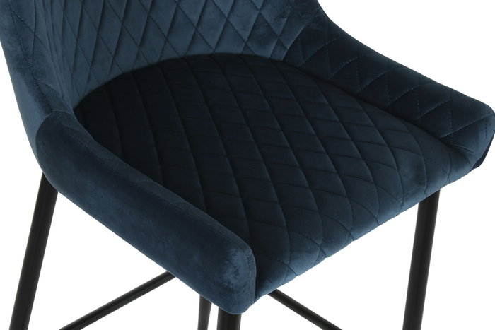 DKD Home Decor Taburete Moderno Azul Marino Poliester Metal 58 x 96.5 x 47 cm