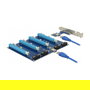 DeLOCK 41427 Tarjeta Riser PCI Express x1 a 4x PCIe x16 con cable USB 60 cm - Controlador Asmedia ASM1184e, Interno, USB 3.2 Gen 1, Azul/Negro