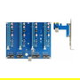 DeLOCK 41427 Tarjeta Riser PCI Express x1 a 4x PCIe x16 con cable USB 60 cm - Controlador Asmedia ASM1184e, Interno, USB 3.2 Gen 1, Azul/Negro