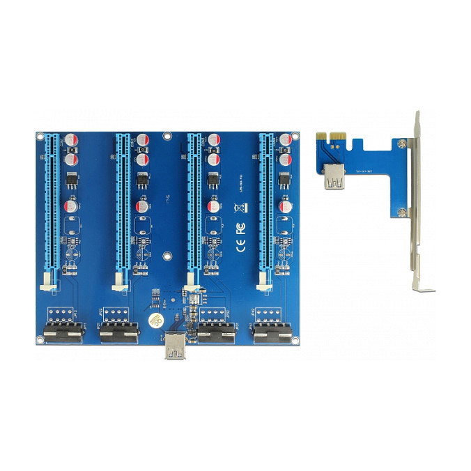 DeLOCK 41427 Tarjeta Riser PCI Express x1 a 4 x PCIe x16 con cable USB DeLOCK 41427 Tarjeta Riser PCI Express x1 a 4 x PCIe x16 con cable USB